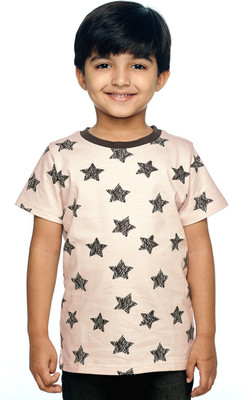 Ventra Boys Printed Cotton T Shirt(Pink, Pack of 1