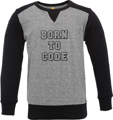 Insta Fab Boys Solid Cotton T Shirt(Grey, Pack of 1