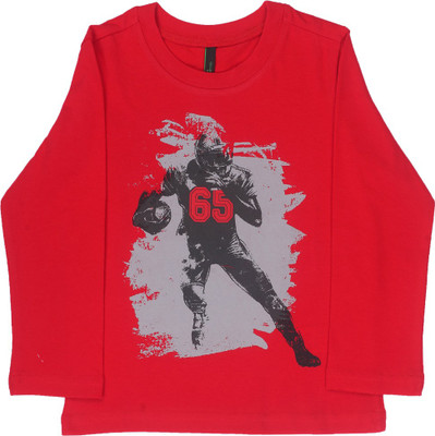 United Colors of Benetton Boys Printed T Shirt(Red, Pack of 1, K11