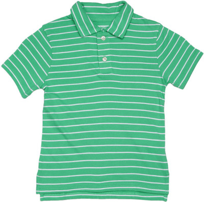 The Children's Place Boys Striped Cotton T Shirt(Green, Pack of 1, 1219