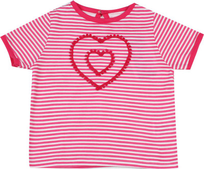 People Girls Casual Cotton Top(Pink, Pack of 1