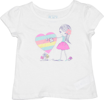The Children's Place Baby Girls Casual Cotton Top(White, Pack of 1, Bq