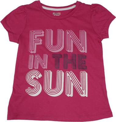 People Girls Casual Cotton Top(Pink, Pack of 1