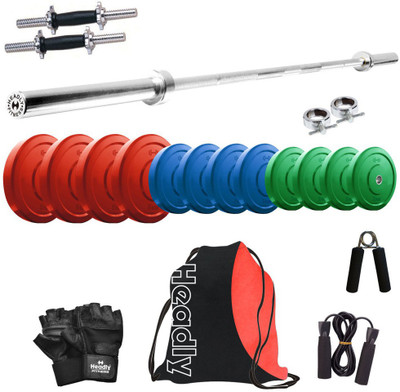 Headly Premium CP-HR-40KGCOMBO9 Coloured Home Gym Kit