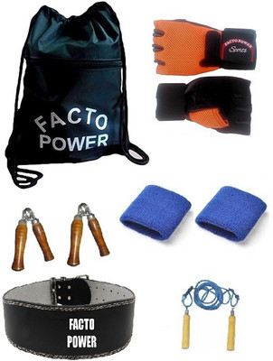 FACTO POWER Orange Gym Gloves, Gym Bag, Gym Belt, Hand Gripper, Wrist Band and Skipping Rope Gym & Fitness Kit
FACTO POWER Orange Gym Gloves, Gym Bag, Gym Belt, Hand Gripper, Wrist Band and Skipping Rope Gym & Fitness Kit