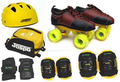 Jaspo Whoosh Pro Shoe Skates Combo Foot length 27.5 cms Size : 10 UK ( Age 16 years and above) Skating Kit
Jaspo Whoosh Pro Shoe Skates Combo Foot length 27.5 cms Size : 10 UK ( Age 16 years and above) Skating Kit