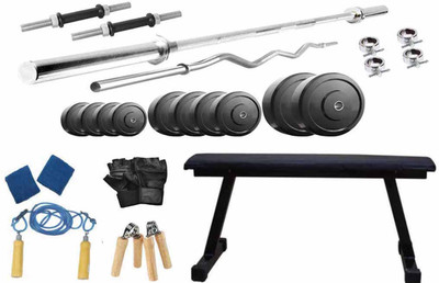 Protoner 94 Kgs & Flat Bench Home Gym Kit