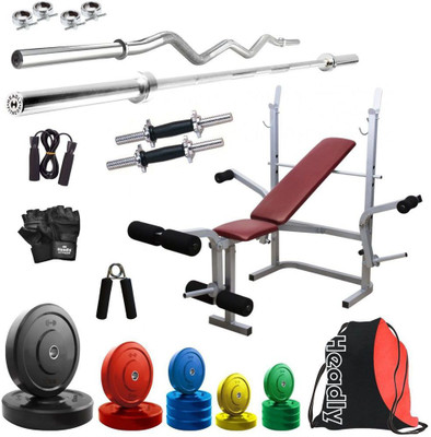 Headly Premium CP-HR-55KGCOMBO8 Coloured Home Gym Kit