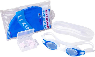 Vinto Blue Aqua 1 Cap, 1 Goggles, 1 Ear Plug, 1 Nose Plug Swimming Kit