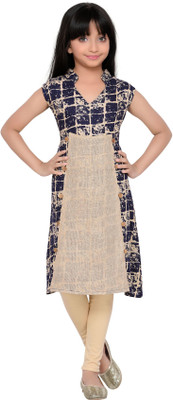 K&U Self Design Girl's Kurti(Multicolor)