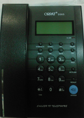 Orpat 3565 Corded Landline Phone(Full Black)