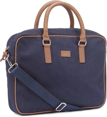 tZaro Laptop Messenger Bag(Blue), Navy and tan