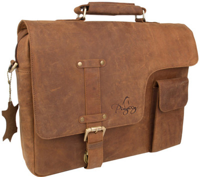 pingooz 13 inch Laptop Messenger Bag(Brown)