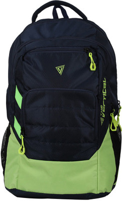 The Vertical Laptop Backpack(Blue, Green), Navy/lime