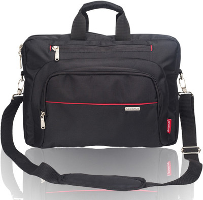 Cosmus 15.6 inch Laptop Messenger Bag(Black, Red)