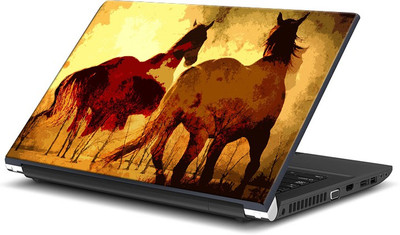 ShopMantra Horses & Forest Canvas Painting Vinyl Laptop Decal 15.6