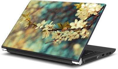 ShopMantra White Blossom Flower Branch Vinyl Laptop Decal 15.6