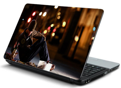 Geek BOY ROADSIDE BOTTLE WINE ASPHALT Laminated Vinyl Laptop Decal 15.6