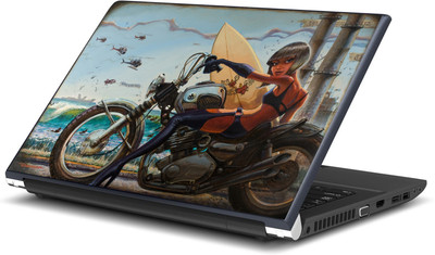 Artifa Girl On Bike Artistic Vinyl Laptop Decal 15.6