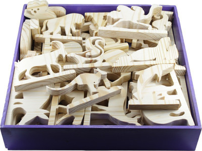 Enigmatic Woodworks Wooden Animals Set(Brown)