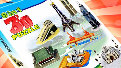 Quirky 8 in 1 3D Puzzle(Multicolor)