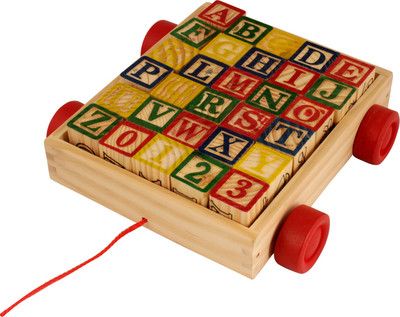 RVOLD ABC / 123 WOODEN LEARNING BLOCKS(Multicolor)