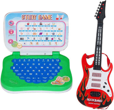 New Pinch Mini English Learning Laptop with large Battery Operated Musical Guitar With Light And Sound(Multicolor)
New Pinch Mini English Learning Laptop with large Battery Operated Musical Guitar With Light And Sound(Multicolor)