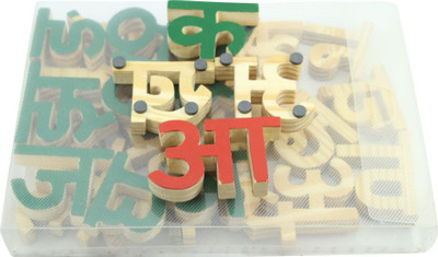 Enigmatic Woodworks Wooden Magnetic Hindi Alphabets(Green, Red)