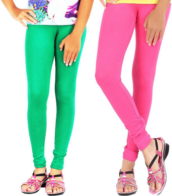 WellFitLook Legging For Girls(Green, Green & pink