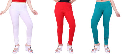 Fck-3 Legging(White, Red, Blue, Self Design), Pure white