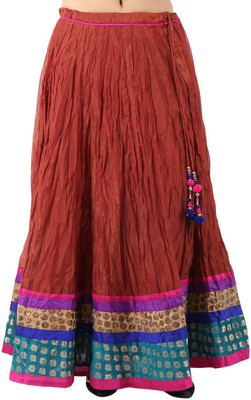 ARYA The Design Gallery Solid Women's Regular Brown Skirt