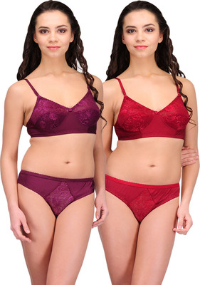 Urbaano Wedding Lingerie Set, Purple & maroon
