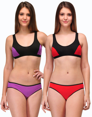 Urbaano Sports Lingerie Set, Red & purple