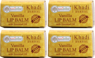 Khadi Rishikesh Herbal Pack of 4 Lip Balm Vanilla(Pack of: 4, 8 g)