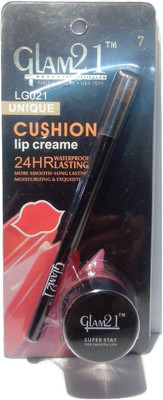 Glam 21 CUSHION LIP CREAMS NO 7 WATER PROOF 24 hrs LASTING(ORANGE RED)