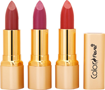 Color Fever Non Transfer Premium Soft Matte Lipstick Set of 3 ( Mauve Plum Orange Colors) 012(Multicolor, 12.6 g)
Color Fever Non Transfer Premium Soft Matte Lipstick Set of 3 ( Mauve Plum Orange Colors) 012(Multicolor, 12.6 g)
