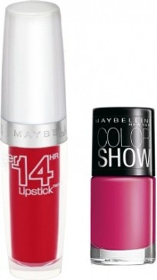 Maybelline Super Stay 14 Hr Lipstick with Downtown Red Nail Enamel(Continuous Cranberry - 060)
Maybelline Super Stay 14 Hr Lipstick with Downtown Red Nail Enamel(Continuous Cranberry - 060)