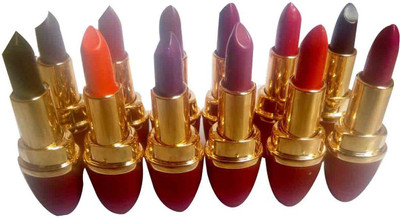 Neckline Beautiful Long Lasting Lipstick Pack of 12VK(Multicolor)