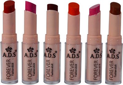 ADS Cinema Beauty Glossy & Shine Forever Lipstick Pack of 6(GPTGP-B4, 3 g)