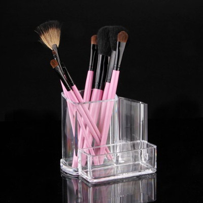 Bluboon Tm Clear Acrylic Desk Cosmetic Brush Holder Makeup Storage Case(Pink)