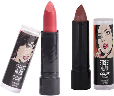 Street Wear Pink Persuasion & Pink Cahampagne Setof2 Lipstick(Multicolor, 4 g)