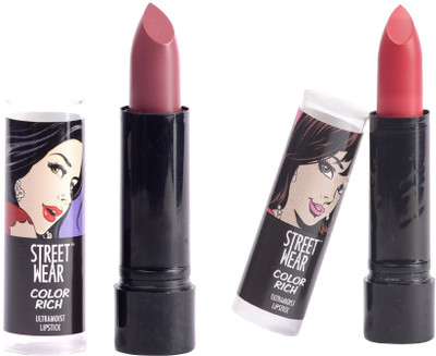 Street Wear PS Sexy & Pink Persuasion Setof2 Lipstic(Multicolor, 4 g)