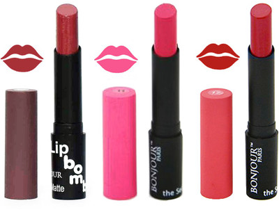 Bonjour Paris Super Matte Lipstick Combo 183(Multicolor,, 10.5 g)