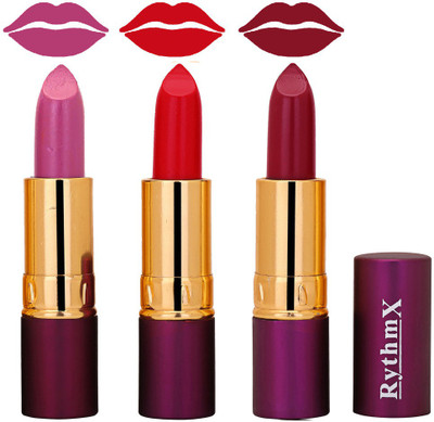 Rythmx Rich creme Lipstick In Voilet,Red,Rose Pink Sahdes 549(Red)