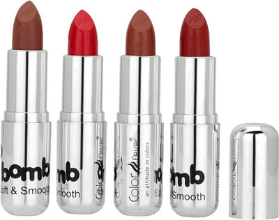Color Fever Silver Matte Lipstick Combo 49 53 32 26(Red, Hazelnut, Cupid, Teak, 16 g)
Color Fever Silver Matte Lipstick Combo 49 53 32 26(Red, Hazelnut, Cupid, Teak, 16 g)