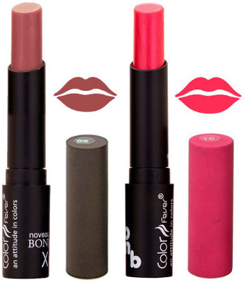 Color Fever Purple Creamy Matte Offer Lipstick Set-05-16(Chocolate, Pink, 7 g)