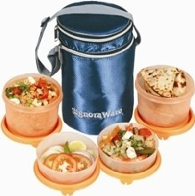 Signoraware 509 4 Containers Lunch Box(1100 ml), Yellow