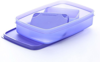 Signoraware Easy Lunch Box - Violet 2 Containers Lunch Box(850 ml), Blue