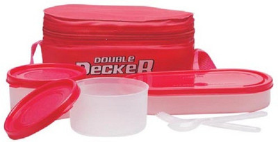 Milton KT-007 3 Containers Lunch Box(750 ml), Red