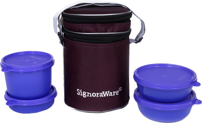 Signoraware Perfect 4 Containers Lunch Box(1230 ml), Violet